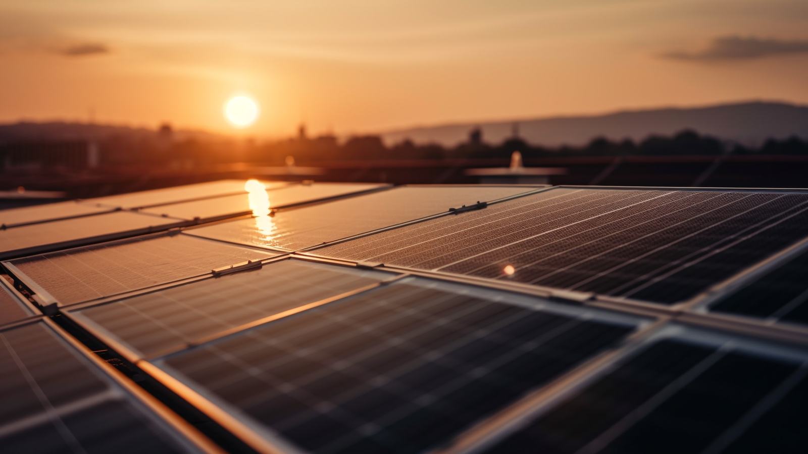 Campo de módulos fotovoltaicos en un entorno rural